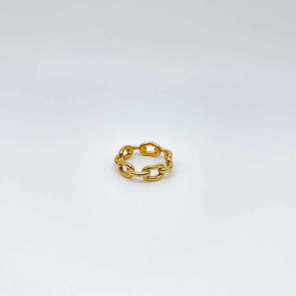 18K Gold Plated Bold Chain Ring